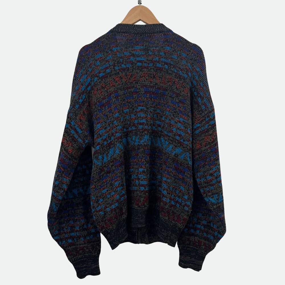 VINTAGE 90'S - Men's Cardigan - Geo Pattern - Picture 2 of 13